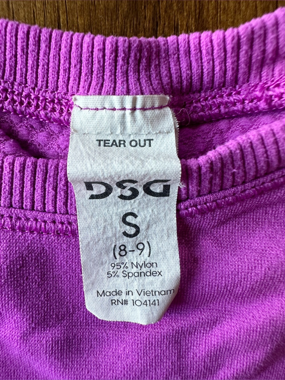 DSG Girls' Short Sleeve Active Tee - Purple- size 8/9 - Picture 2 of 4